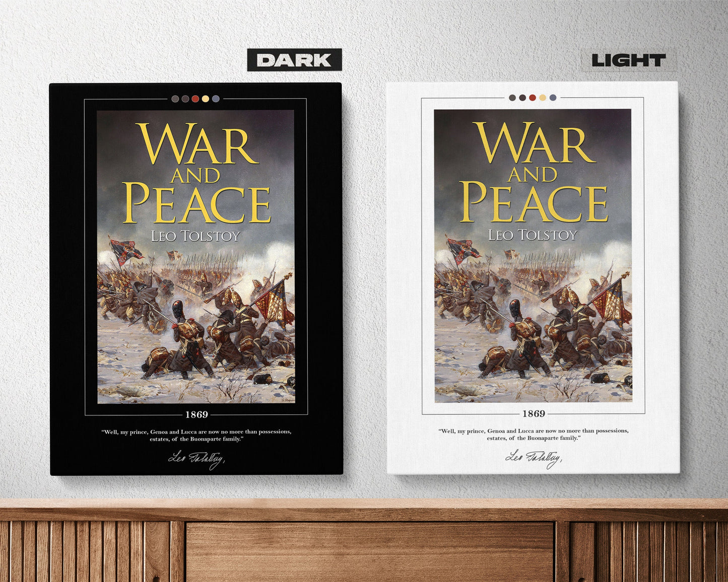 War and Peace Book Cover Poster | Leo Tolstoy, War and Peace Poster, War and Peace Print, Book Posters, Canvas Wall Art, Book Lover Gift