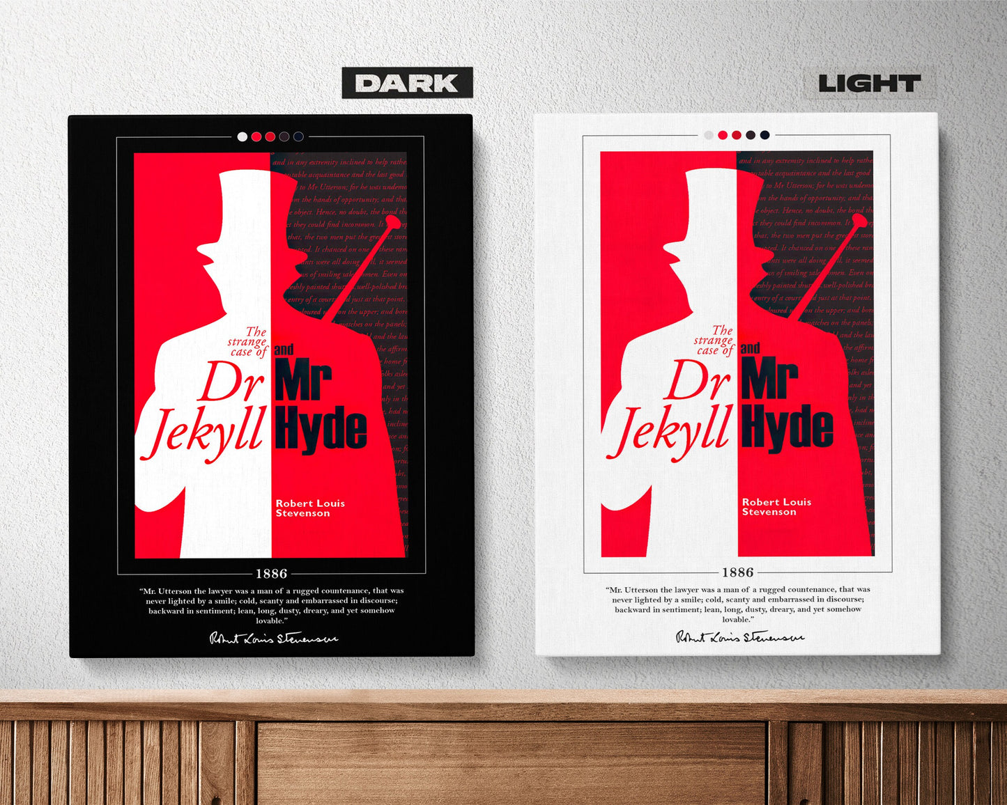 Dr Jekyll and Mr Hyde Book Cover Poster | Robert Louis Stevenson, Dr Jekyll and Mr Hyde Poster, Book Posters, Canvas Print, Book Lover Gift