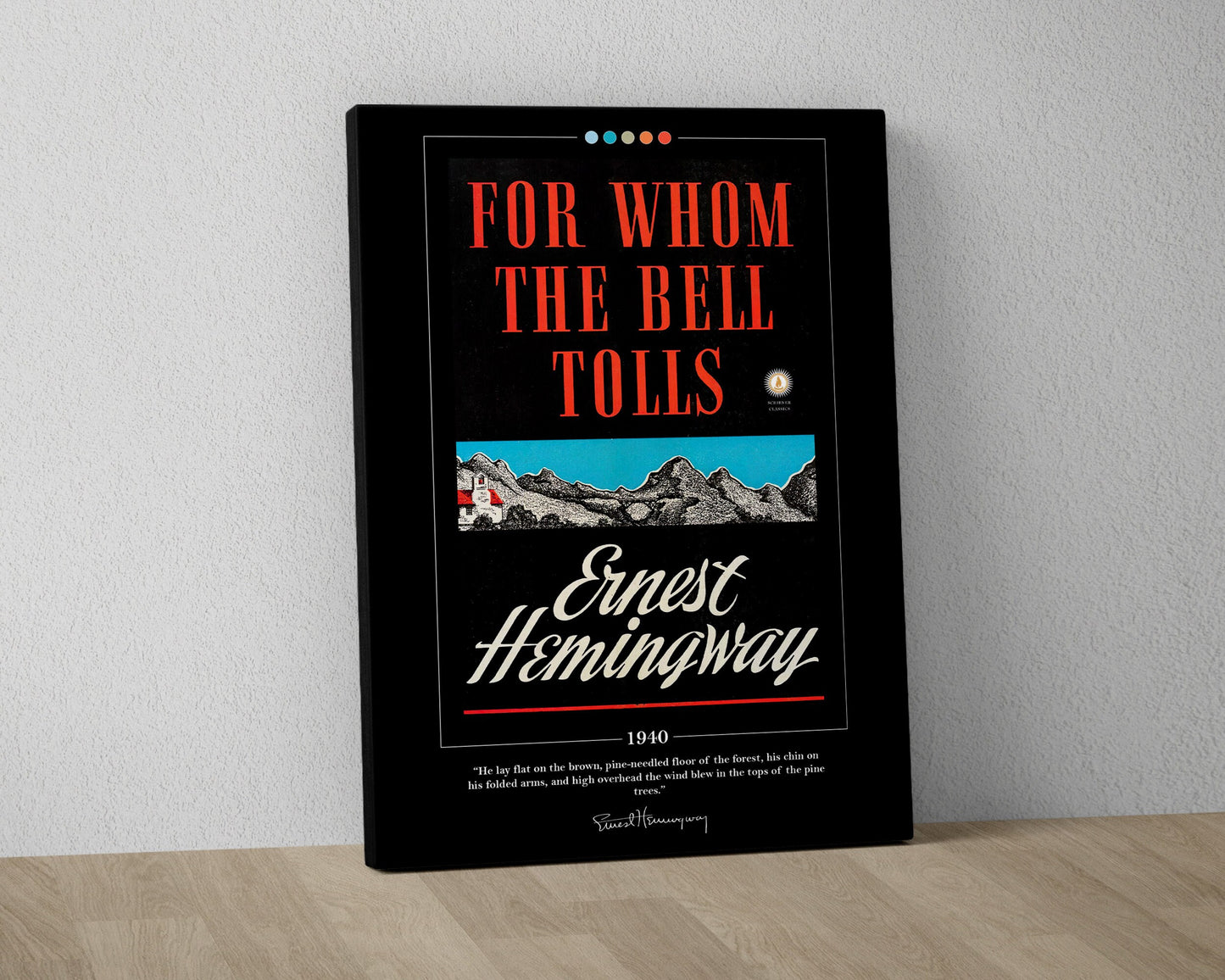 For Whom the Bell Tolls Book Cover Poster | Ernest Hemingway, For Whom the Bell Tolls Poster, Book Posters, Canvas Wall Art, Book Lover Gift