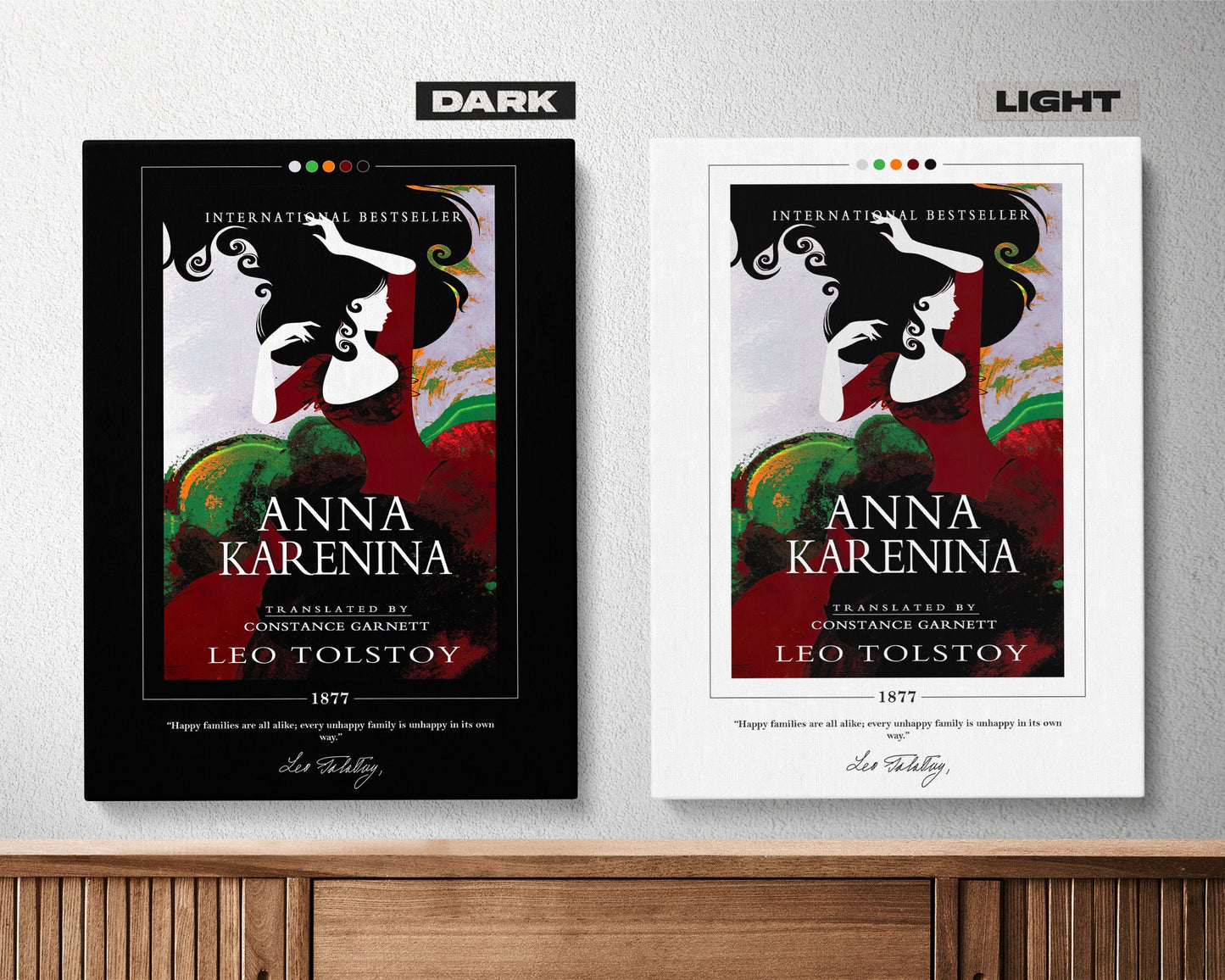 Anna Karenina Book Cover Poster | Leo Tolstoy, Anna Karenina Poster, Anna Karenina Print, Book Posters, Canvas Wall Art, Book Lover Gift