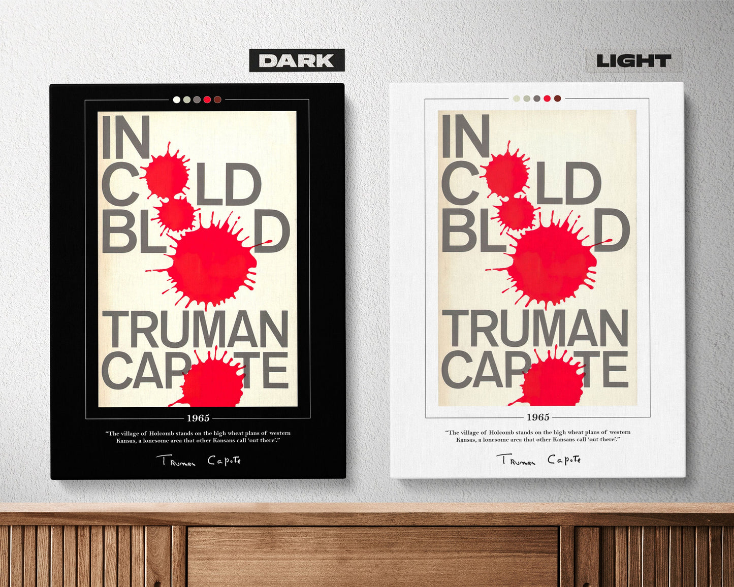 In Cold Blood Book Cover Poster | Truman Capote, In Cold Blood Poster, In Cold Blood Canvas, Book Posters, Canvas Wall Art, Book Lover Gift