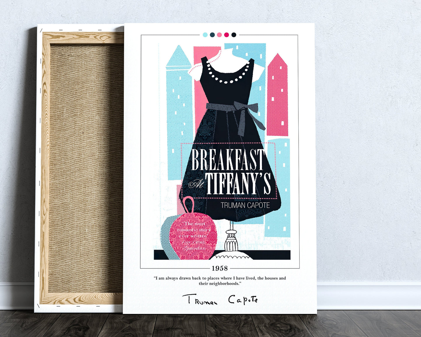 Breakfast at Tiffany's Book Cover Poster | Truman Capote, Breakfast at Tiffany's Poster, Book Posters, Canvas Wall Art, Book Lover Gift