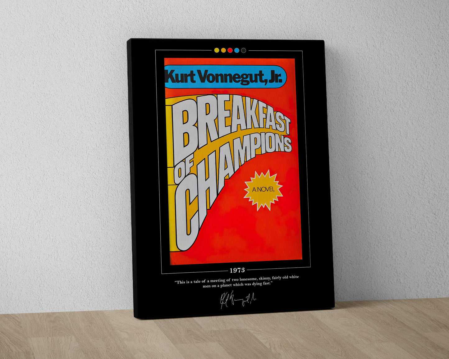 Breakfast of Champions Book Cover Poster | Kurt Vonnegut, Breakfast of Champions Poster, Book Posters, Canvas Wall Art, Book Lover Gift