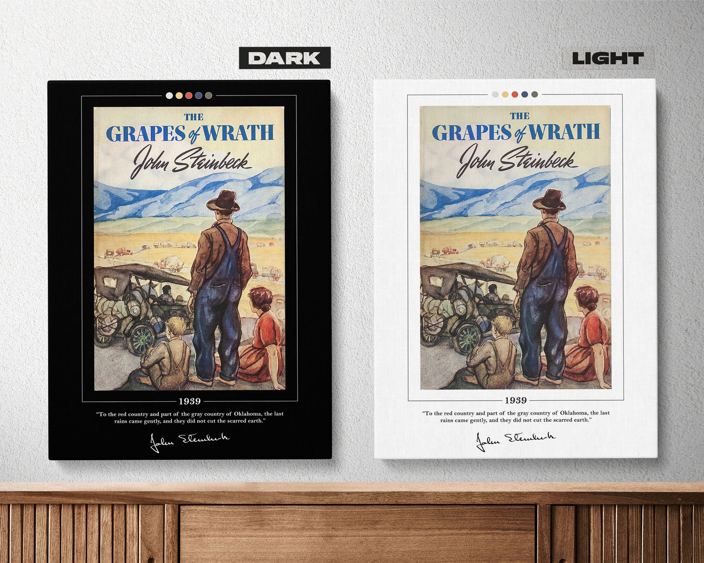 The Grapes of Wrath Book Cover Poster | John Steinbeck, The Grapes of Wrath Poster, Book Posters, Book Art, Canvas Wall Art, Book Lover Gift