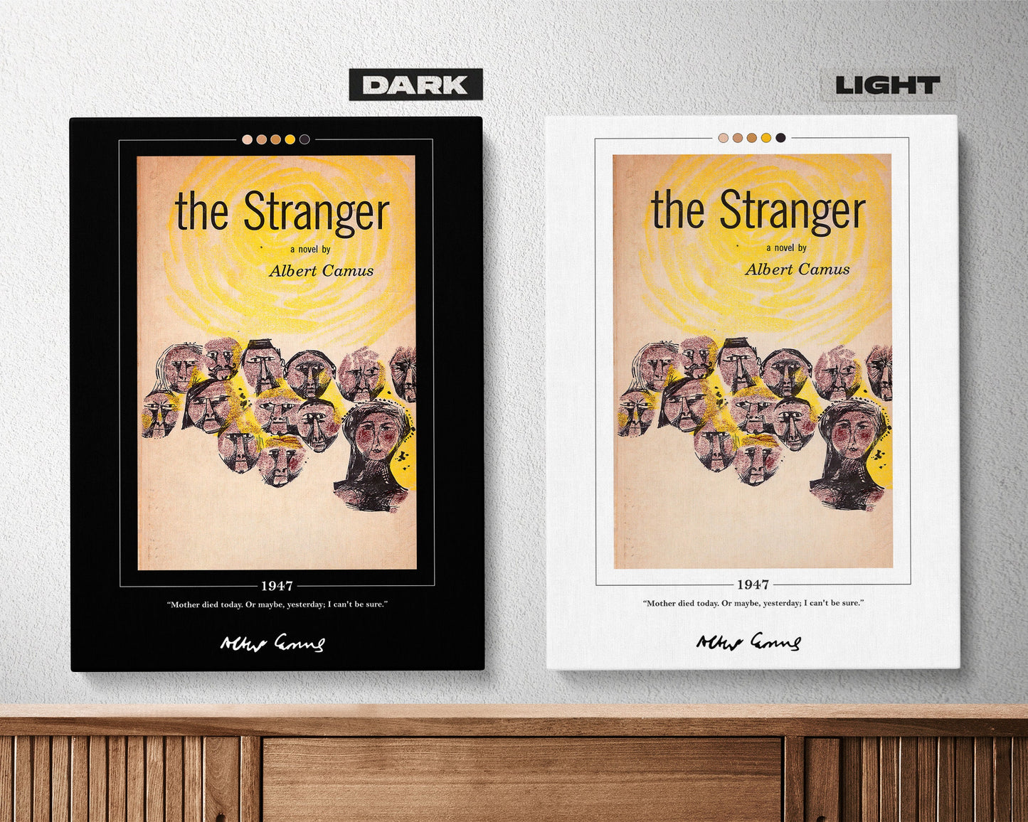 The Stranger Book Cover Poster | Albert Camus, The Stranger Poster, The Stranger Print, Book Posters, Book Art, Canvas Print, Literary Gifts