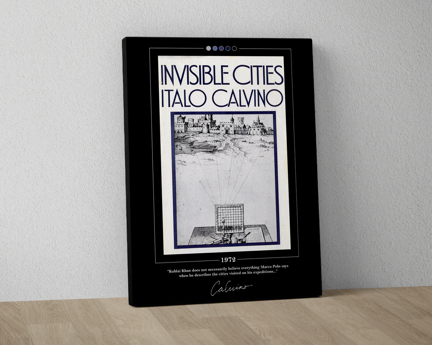 Invisible Cities Book Cover Poster | Italo Calvino, Invisible Cities Poster, Invisible Cities Print, Book Posters, Book Art, Canvas Wall Art