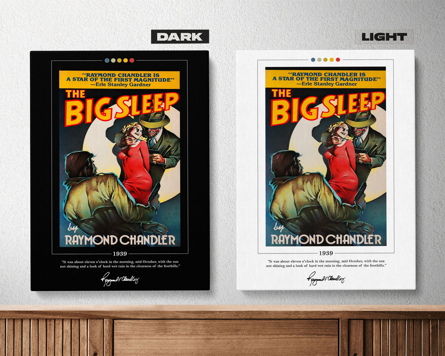 The Big Sleep Book Cover Poster | Raymond Chandler, The Big Sleep Poster, The Big Sleep Print, Book Posters, Canvas Wall Art, Literary Gifts