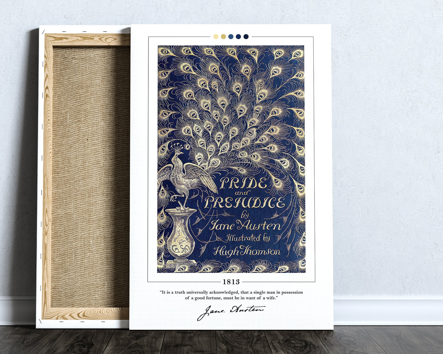 Pride and Prejudice Book Cover Poster | Jane Austen, Pride and Prejudice Poster, Book Posters, Canvas Print, Book Art, Book Lover Gift