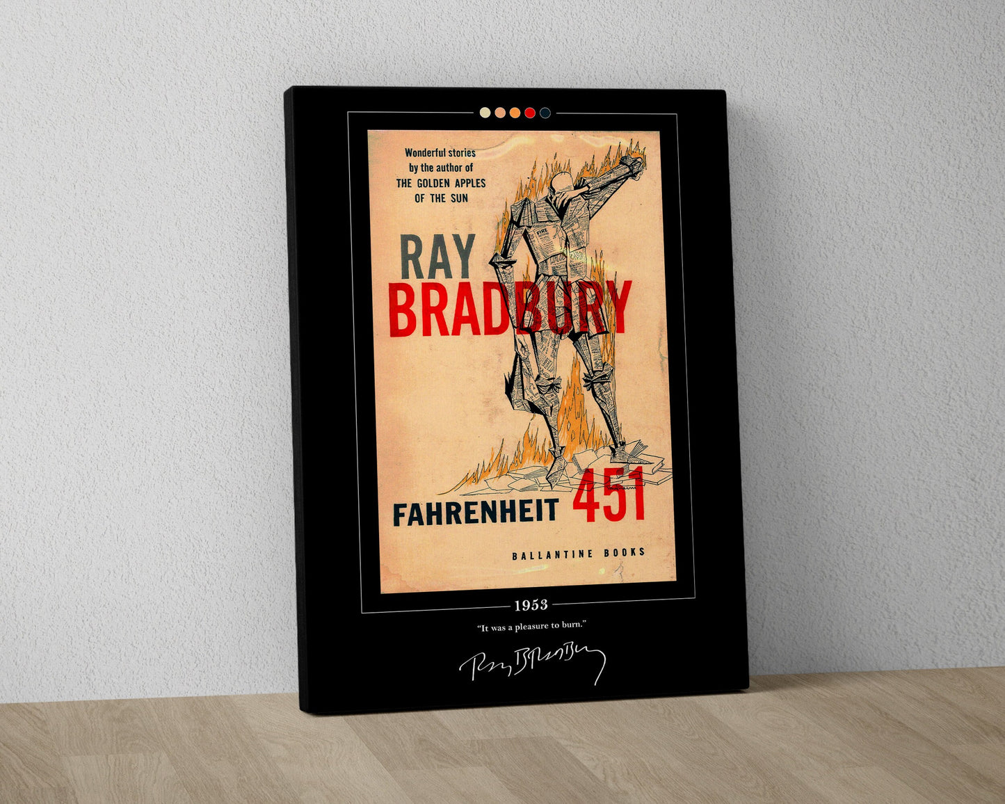 Fahrenheit 451 Book Cover Poster | Ray Bradbury, Fahrenheit 451 Poster, Fahrenheit 451 Print, Book Posters, Book Art, Canvas Wall Art