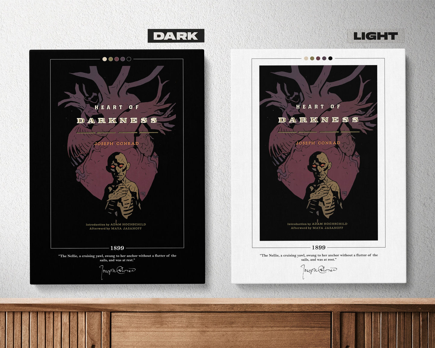 Heart of Darkness Book Cover Poster | Joseph Conrad, Heart of Darkness Poster, Book Posters, Book Art, Canvas Wall Art, Book Lover Gift