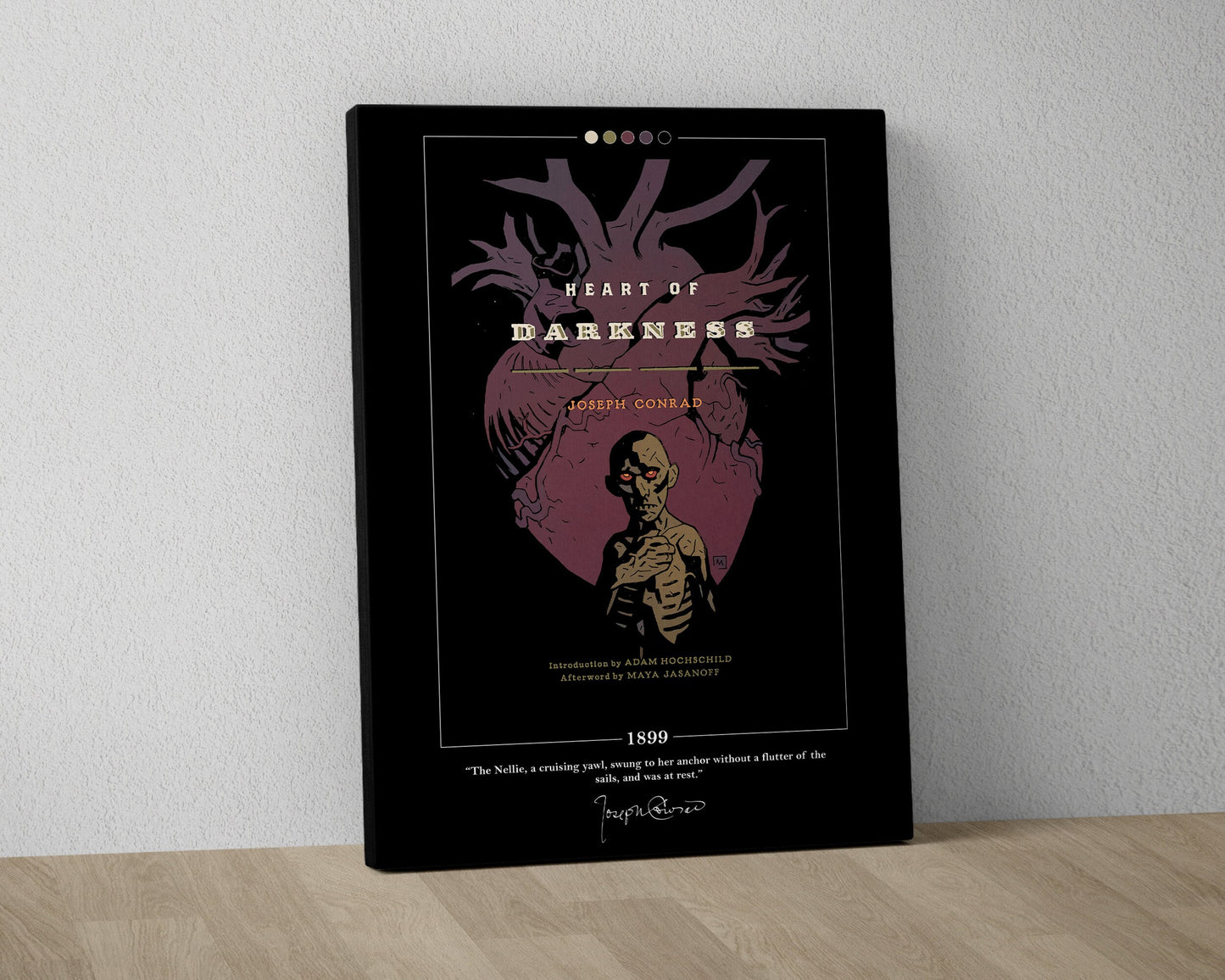 Heart of Darkness Book Cover Poster | Joseph Conrad, Heart of Darkness Poster, Book Posters, Book Art, Canvas Wall Art, Book Lover Gift