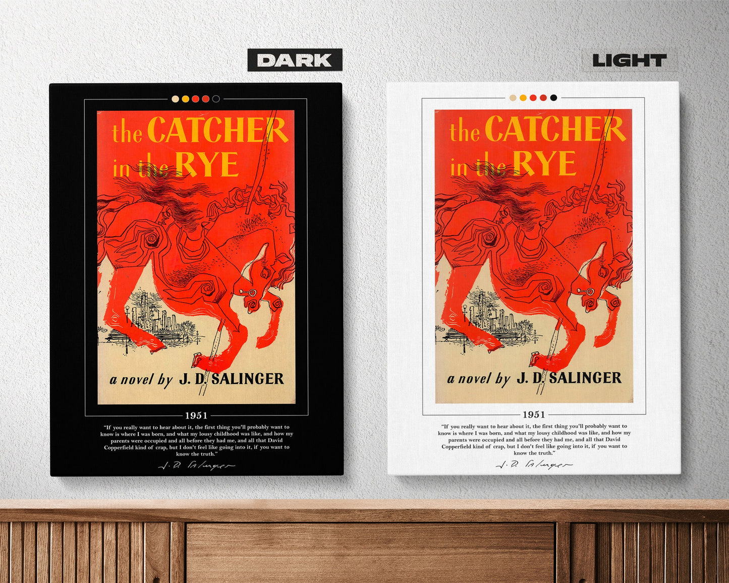 The Catcher in the Rye Book Cover Poster | J. D. Salinger, The Catcher in the Rye Poster, Book Posters, Canvas Print, Book Lover Gift