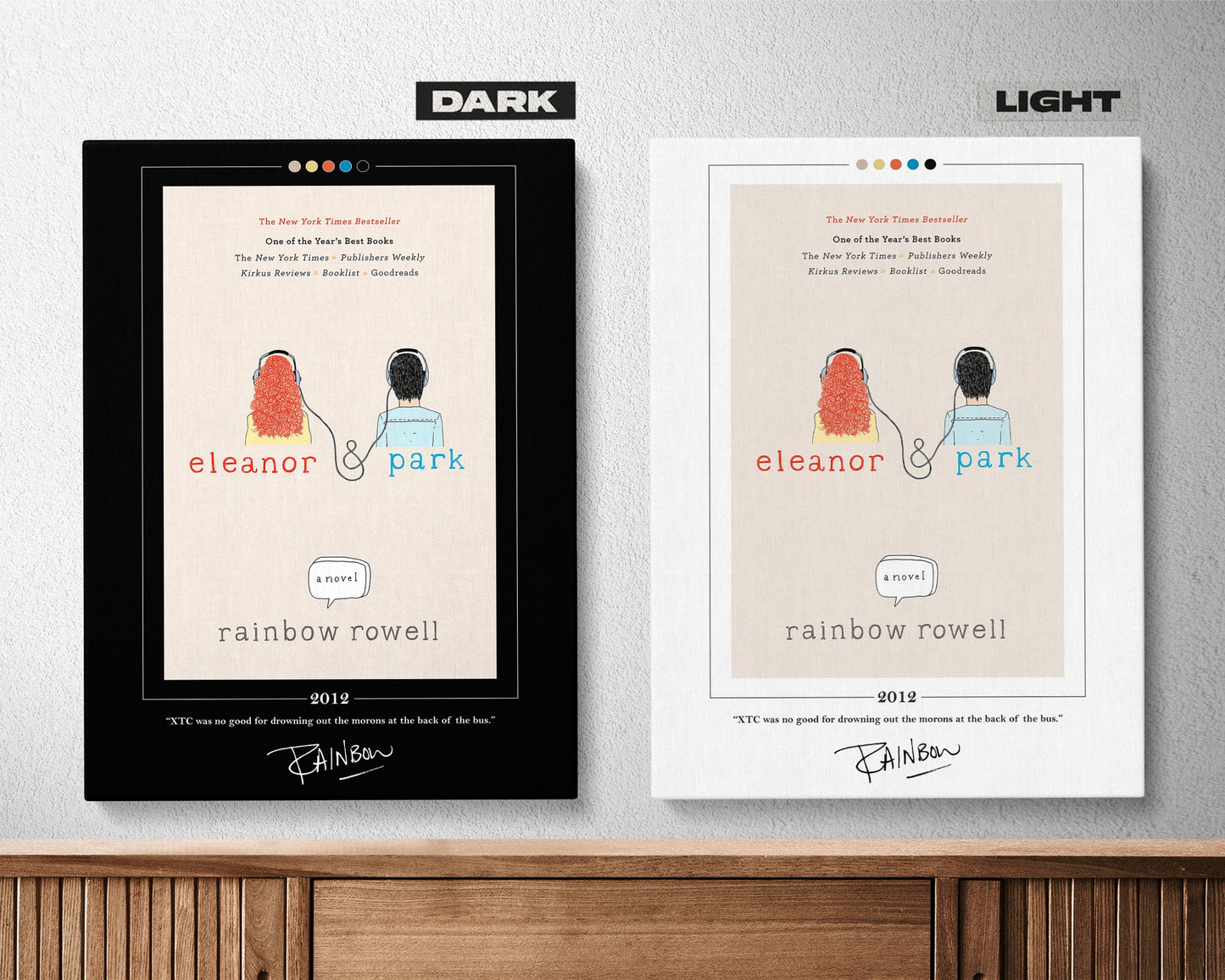 Eleanor and Park Book Cover Poster | Rainbow Rowell, Eleanor and Park Poster, Book Posters, Book Art, Canvas Wall Art, Book Lover Gift
