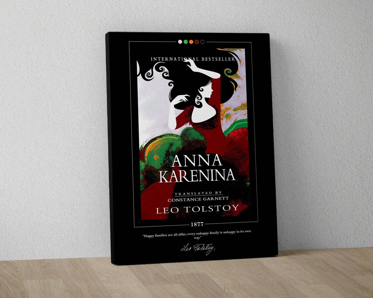 Anna Karenina Book Cover Poster | Leo Tolstoy, Anna Karenina Poster, Anna Karenina Print, Book Posters, Canvas Wall Art, Book Lover Gift