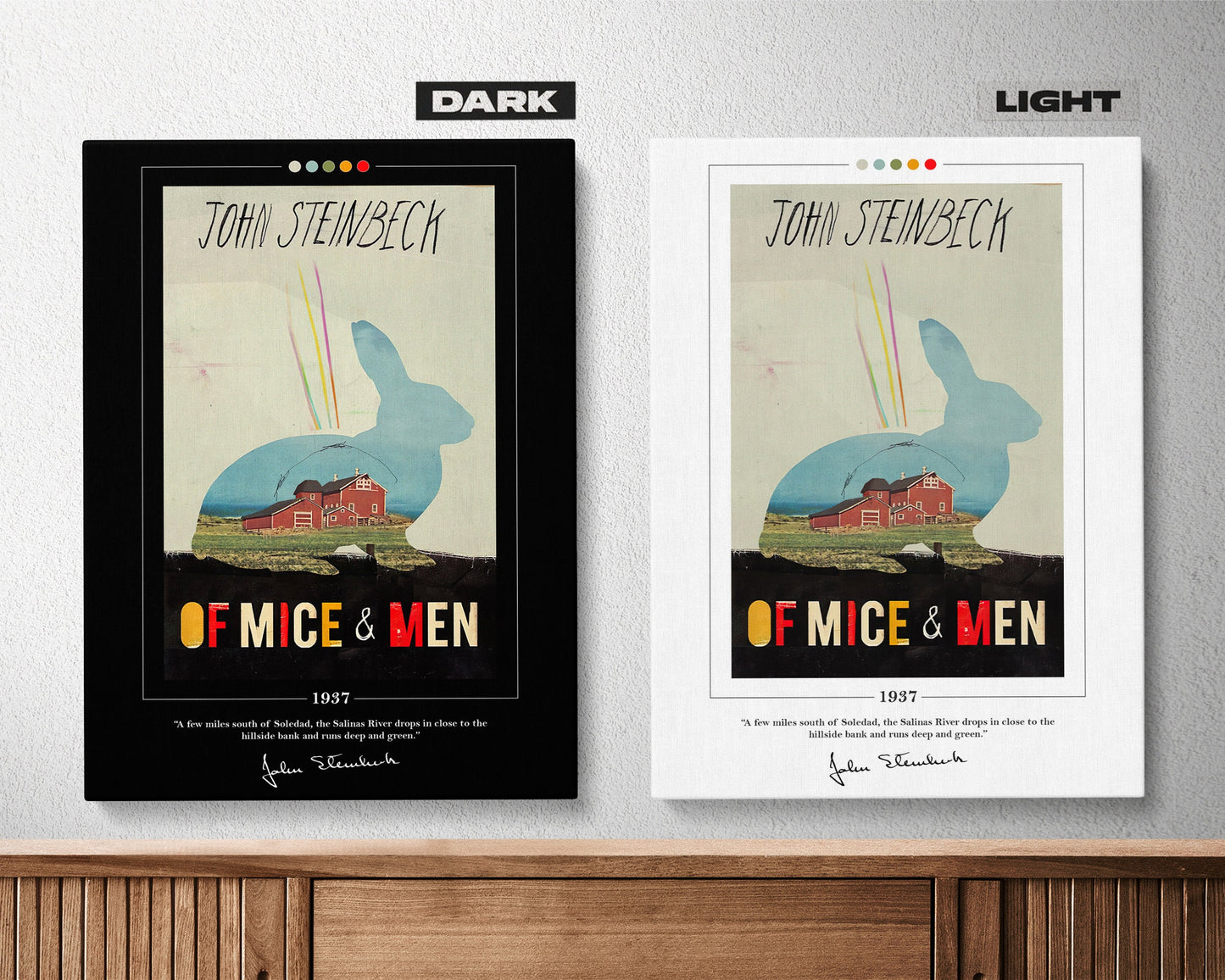 Of Mice and Men Book Cover Poster | John Steinbeck, Of Mice and Men Poster, Of Mice and Men Print, Book Posters, Book Art, Canvas Wall Art