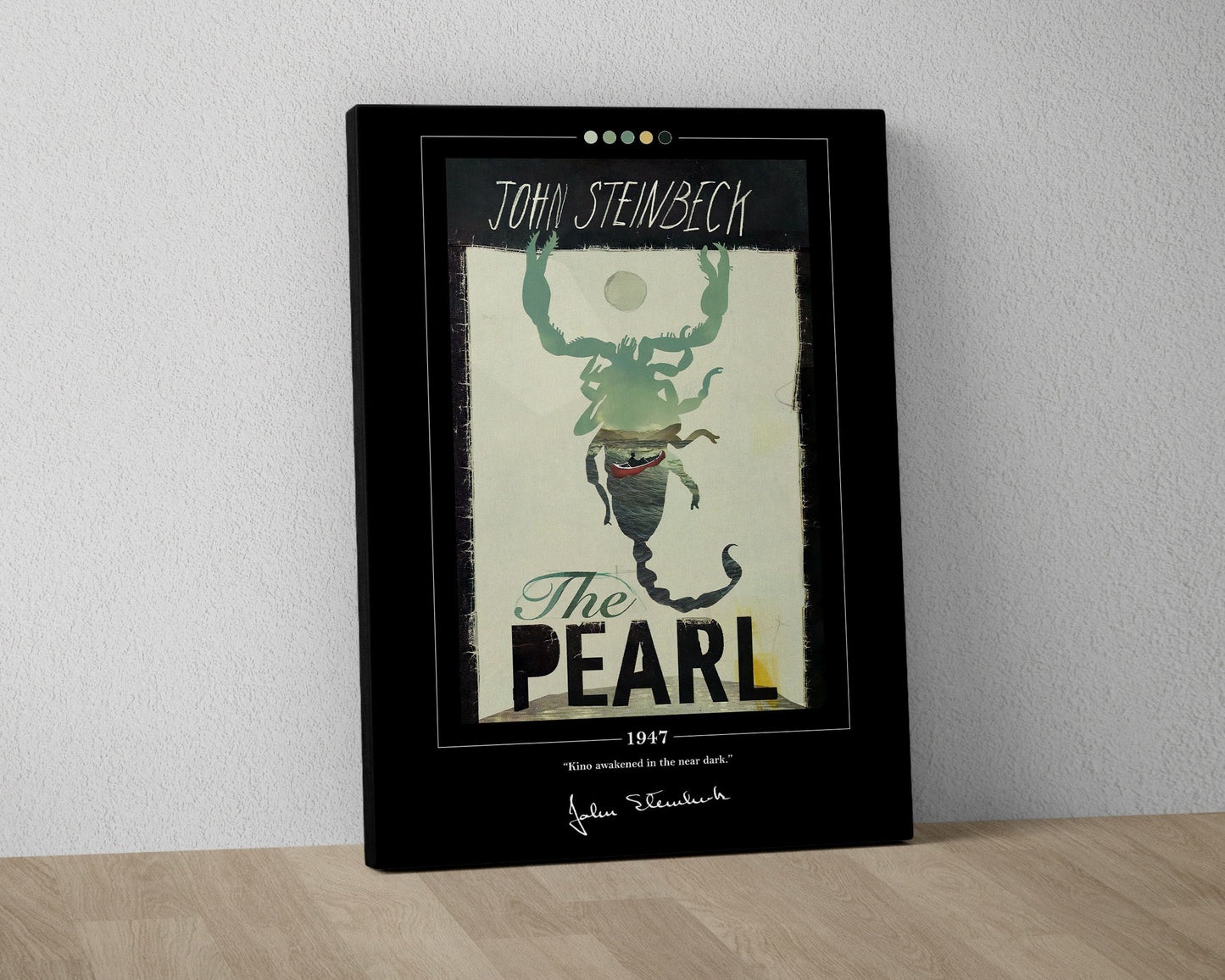 The Pearl Book Cover Poster | John Steinbeck, The Pearl Poster, The Pearl Print, Book Posters, Book Art, Canvas Wall Art, Book Lover Gift