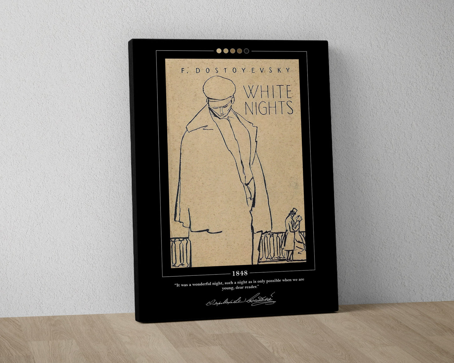 White Nights Book Cover Poster | Fyodor Dostoevsky, White Nights Poster, White Nights Print, Book Posters, Canvas Wall Art, Book Lover Gift