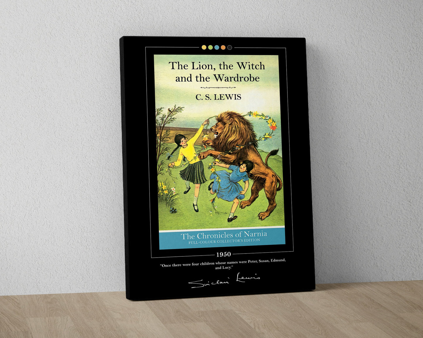 The Lion the Witch and the Wardrobe Book Cover Poster | C. S. Lewis, The Chronicles of Narnia Poster, Book Posters, Book Art, Canvas Print
