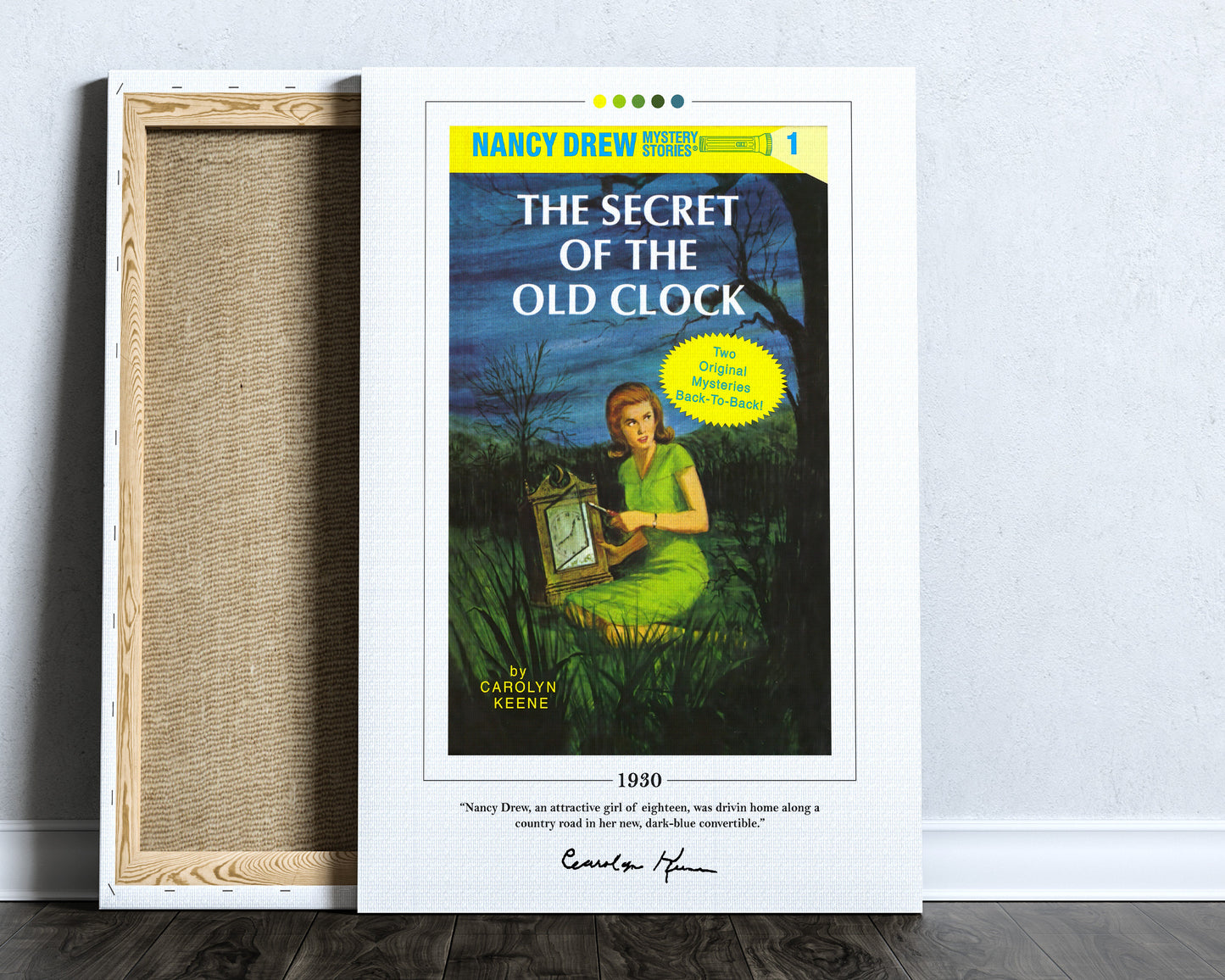 The Secret of the Old Clock Book Cover Poster | Carolyn Keene, The Secret of the Old Clock Poster, Book Posters, Book Art, Book Lover Gift