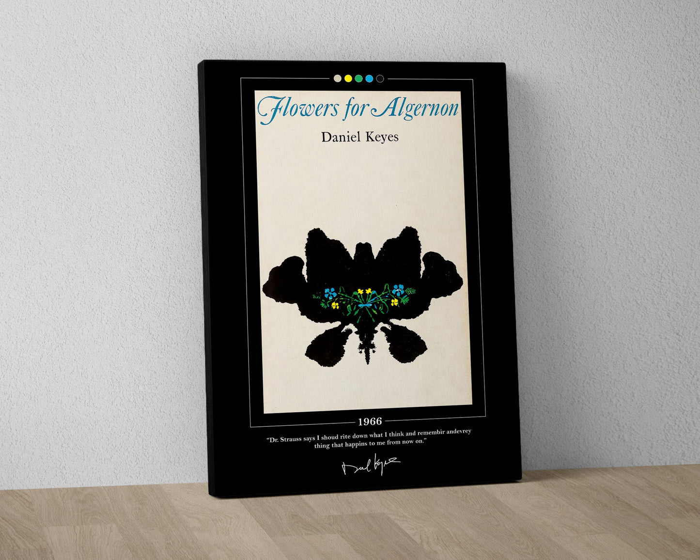 Flowers for Algernon Book Cover Poster | Daniel Keyes, Flowers for Algernon Poster, Book Posters, Canvas Wall Art, Book Art, Book Lover Gift