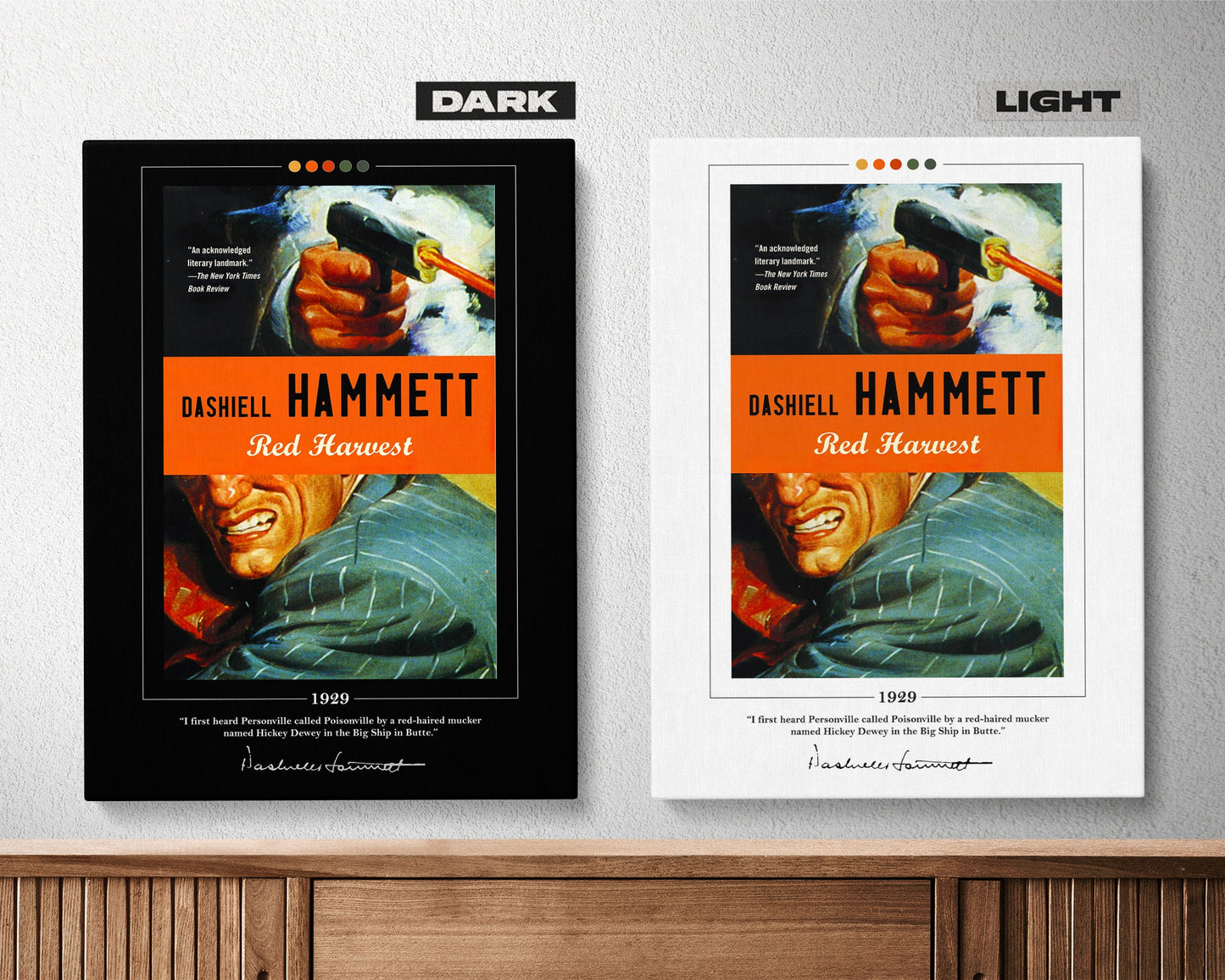 Red Harvest Book Cover Poster | Dashiell Hammett, Red Harvest Poster, Red Harvest Print, Book Posters, Canvas Wall Art, Book Lover Gift
