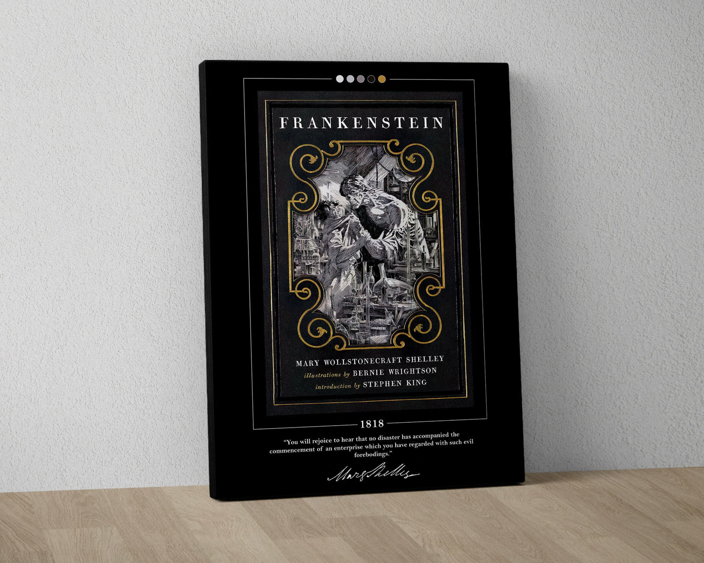 Frankenstein Book Cover Poster | Mary Shelley, Frankenstein Poster, Frankenstein Print, Book Posters, Canvas Wall Art, Book Lover Gift