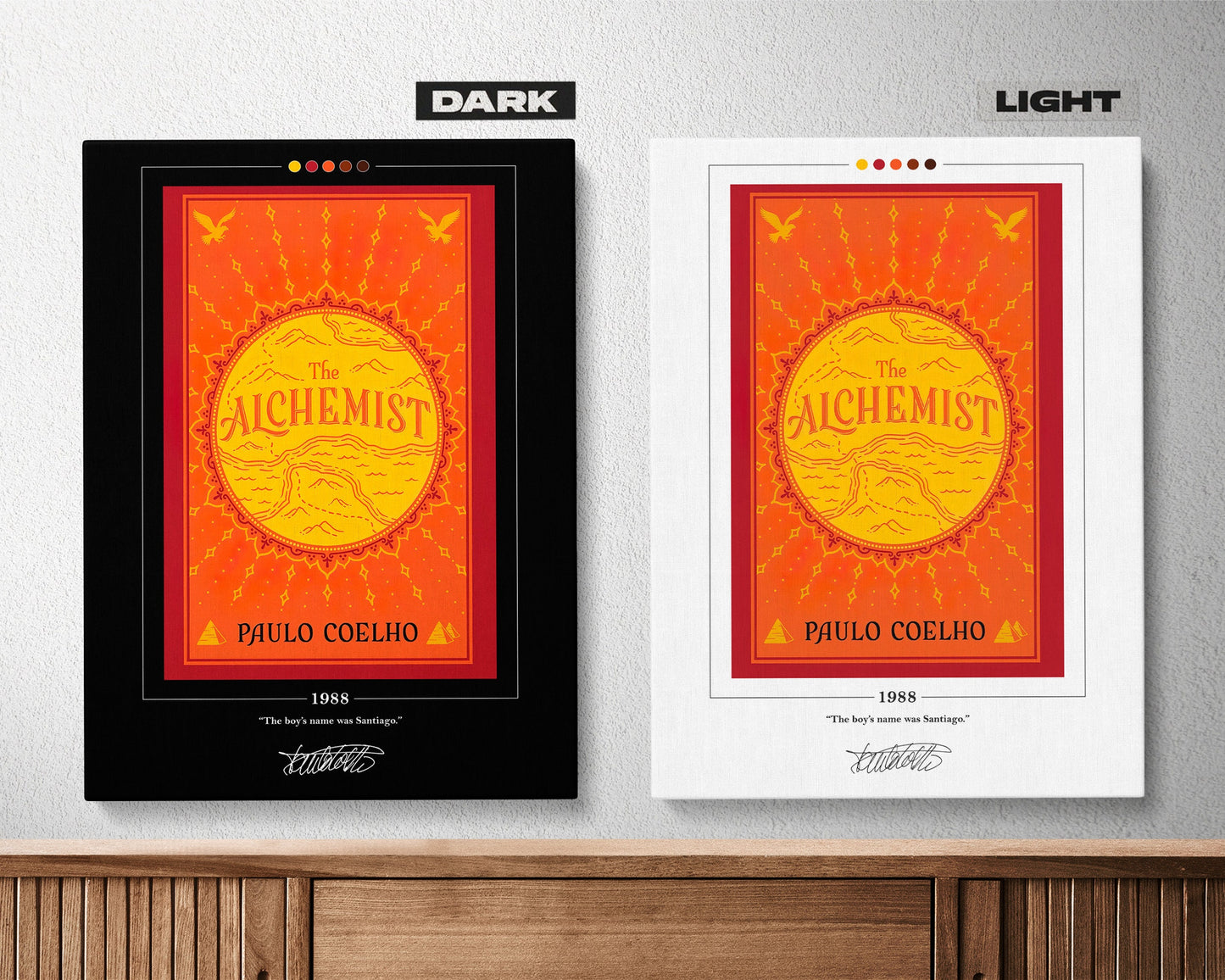 The Alchemist Book Cover Poster | Paulo Coelho, The Alchemist Poster, The Alchemist Print, Book Posters, Canvas Wall Art, Book Lover Gift