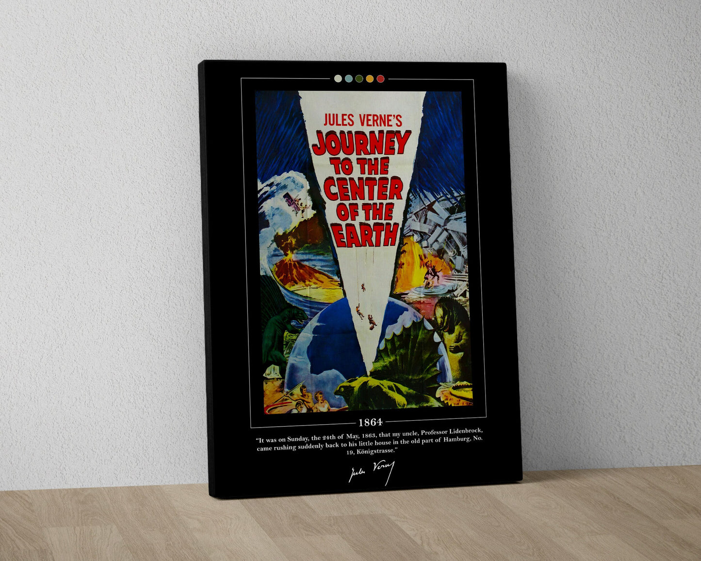 Journey to the Center of the Earth Book Cover Poster | Jules Verne, Journey to the Center of the Earth Poster, Book Posters, Canvas Wall Art