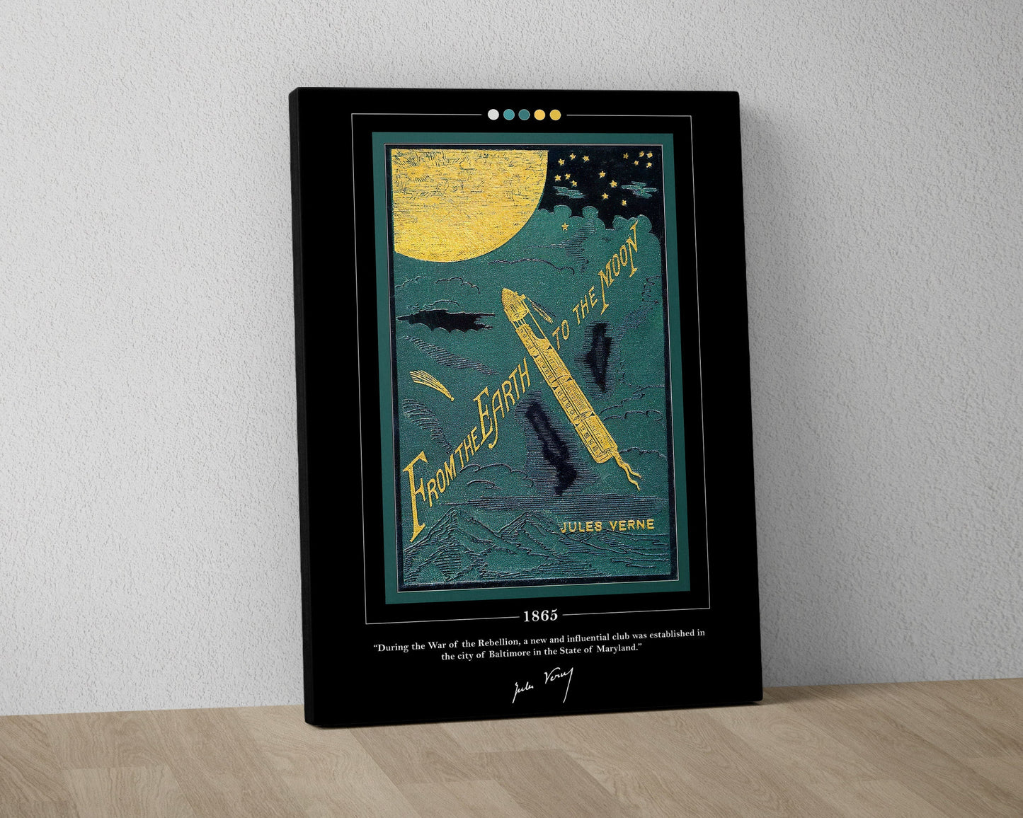 From the Earth to the Moon Book Cover Poster | Jules Verne, From the Earth to the Moon Poster, Book Posters, Canvas Wall Art, Book Art
