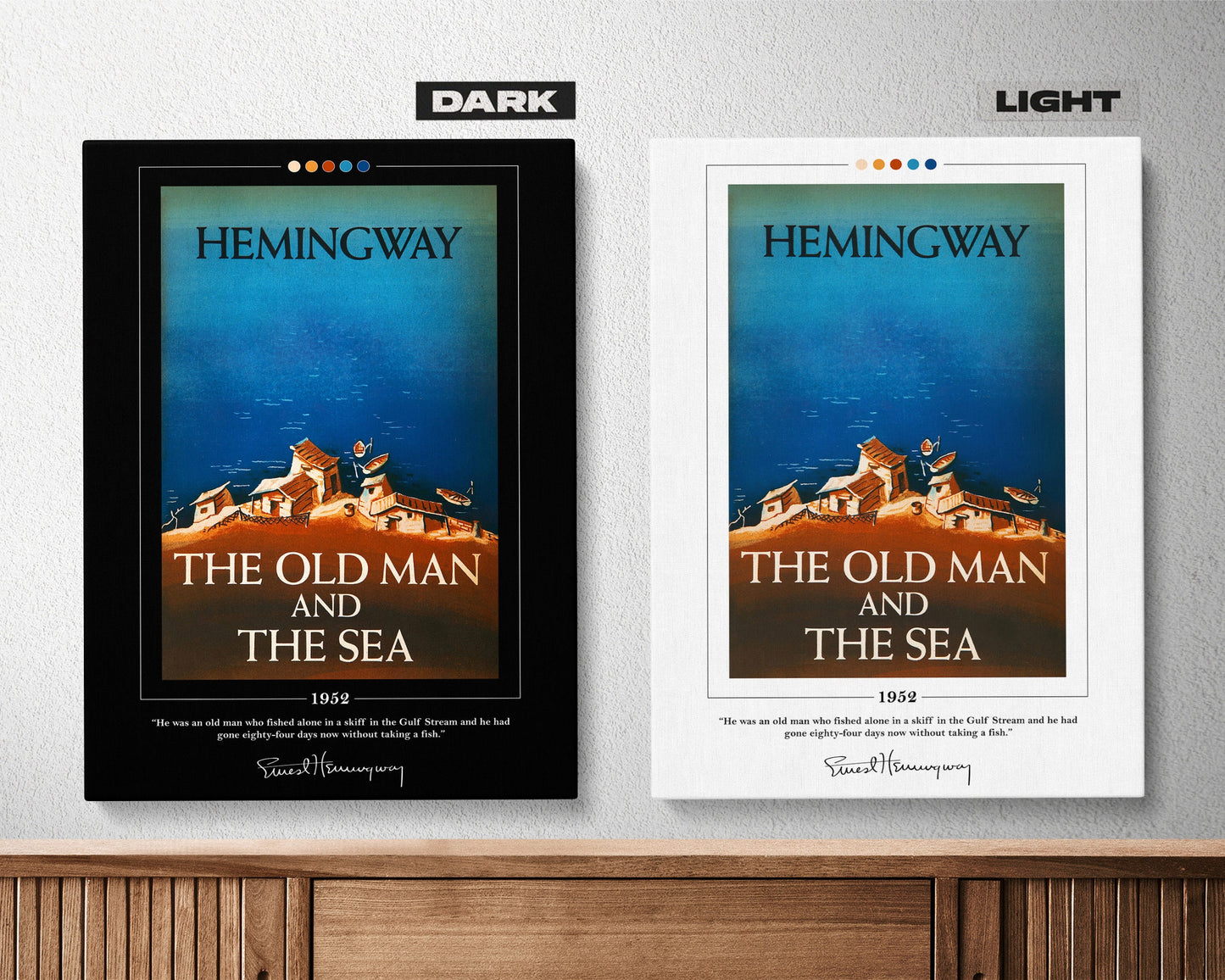 The Old Man and the Sea Book Cover Poster | Ernest Hemingway, The Old Man and the Sea Poster, Book Posters, Canvas Wall Art, Book Lover Gift