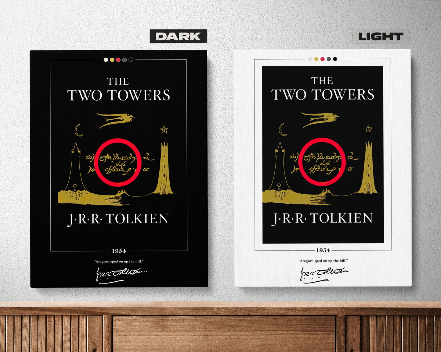 The Two Towers Book Cover Poster | J. R. R. Tolkien, Lord of the Rings Poster, The Two Towers Print, Book Posters, Book Art, Canvas Wall Art