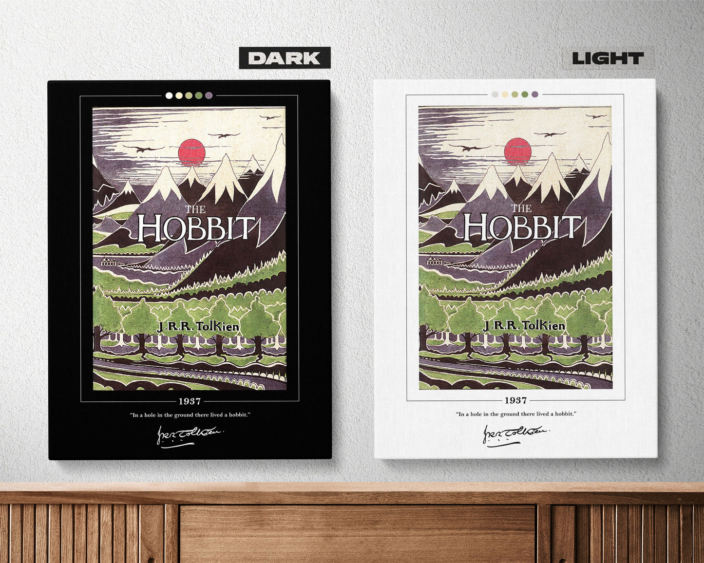The Hobbit Book Cover Poster | J. R. R. Tolkien, The Hobbit Poster, The Hobbit Print, Book Posters, Canvas Wall Art, Book Lover Gift