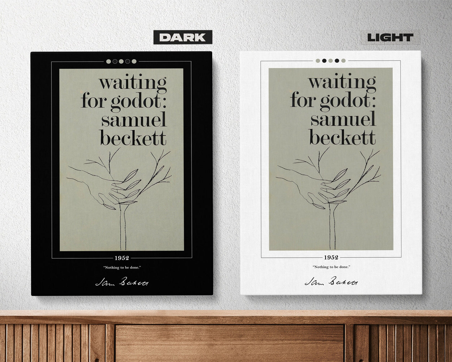 Waiting for Godot Book Cover Poster | Samuel Beckett, Waiting for Godot Poster, Waiting for Godot Print, Book Posters, Canvas Wall Art