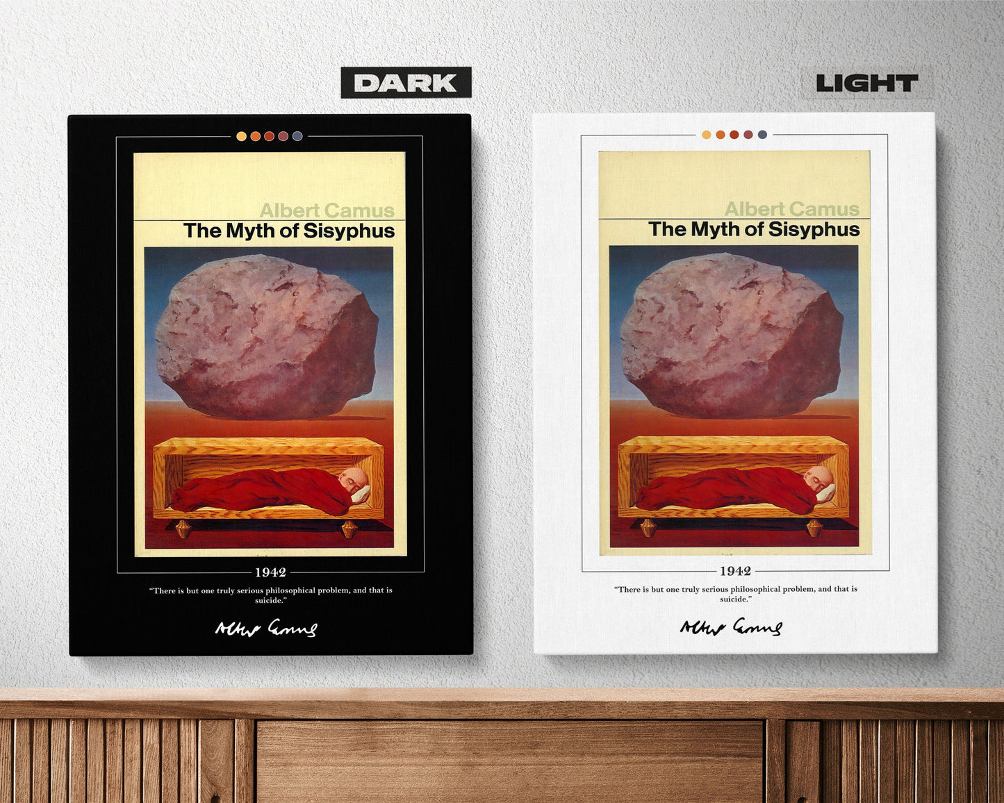 The Myth of Sisyphus Book Cover Poster | Albert Camus, Myth of Sisyphus Poster, Myth of Sisyphus Print, Book Posters, Book Art, Canvas Print