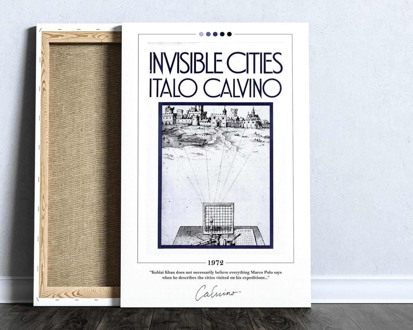Invisible Cities Book Cover Poster | Italo Calvino, Invisible Cities Poster, Invisible Cities Print, Book Posters, Book Art, Canvas Wall Art