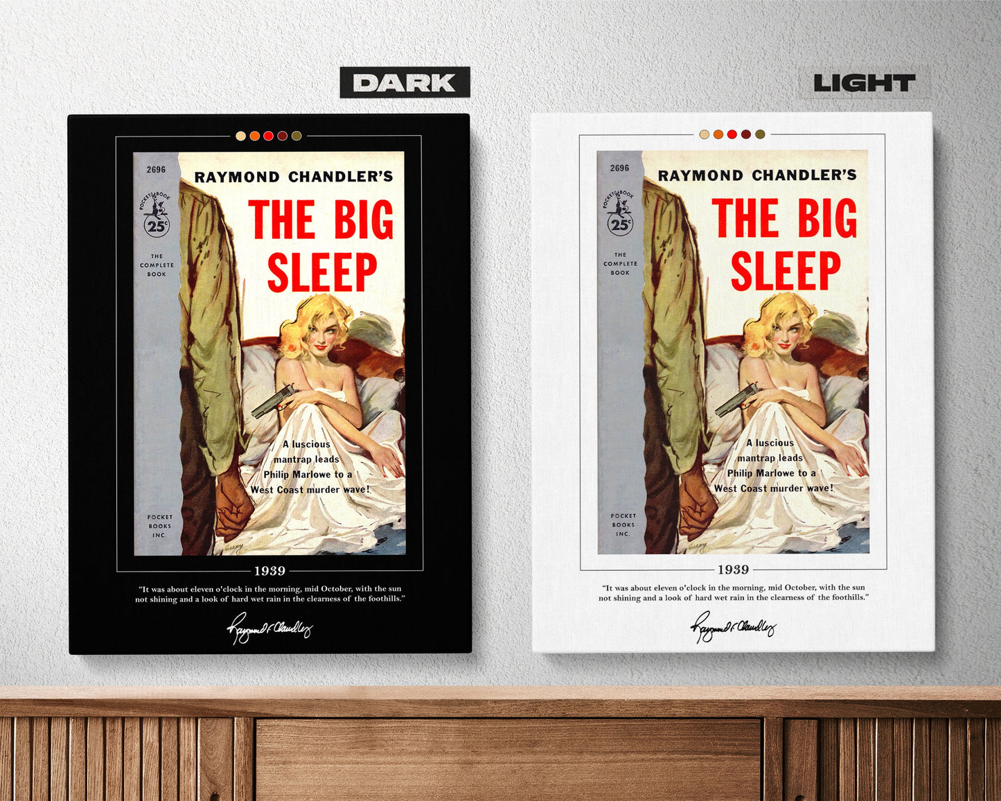 The Big Sleep Book Cover Poster | Raymond Chandler, The Big Sleep Poster, The Big Sleep Print, Book Posters, Canvas Wall Art, Book Art