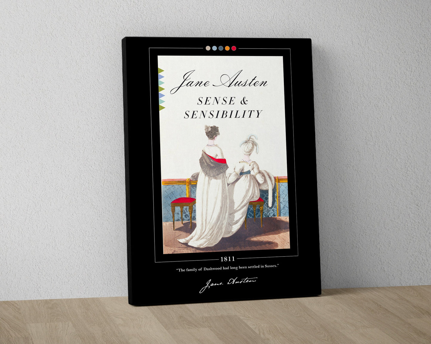 Sense and Sensibility Book Cover Poster | Jane Austen, Sense and Sensibility Poster, Book Posters, Canvas Print, Book Art, Book Lover Gift