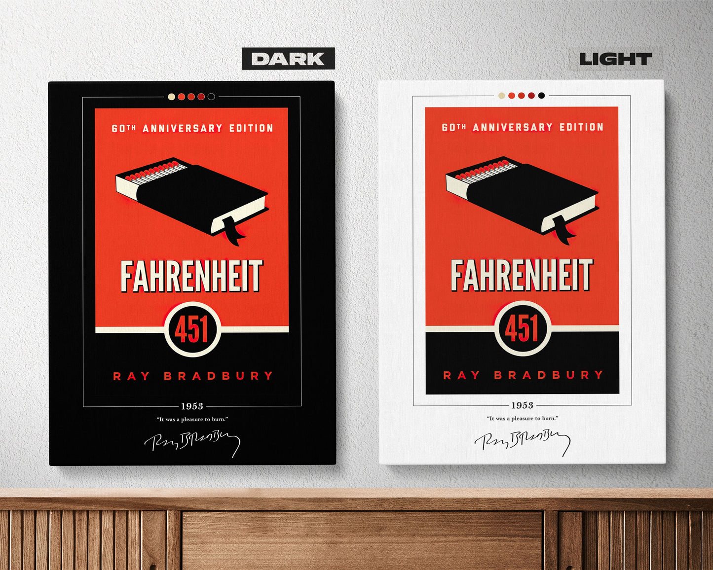 Fahrenheit 451 Book Cover Poster | Ray Bradbury, Fahrenheit 451 Poster, Fahrenheit 451 Print, Book Posters, Canvas Print, Book Lover Gift