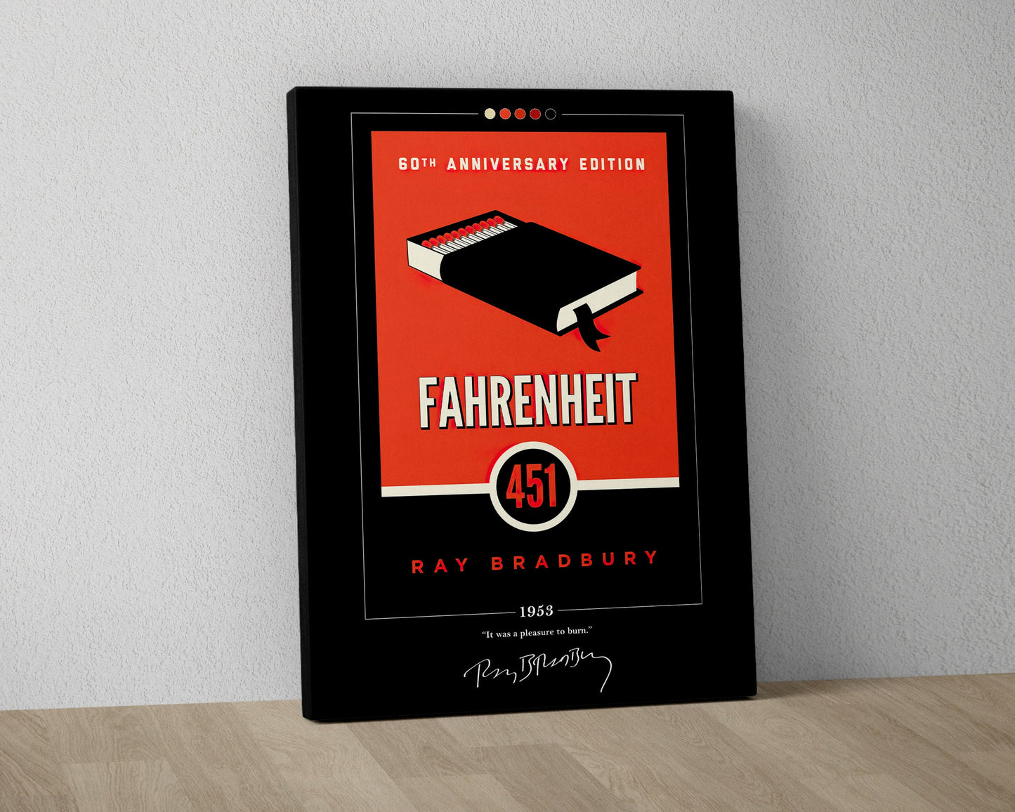 Fahrenheit 451 Book Cover Poster | Ray Bradbury, Fahrenheit 451 Poster, Fahrenheit 451 Print, Book Posters, Canvas Print, Book Lover Gift