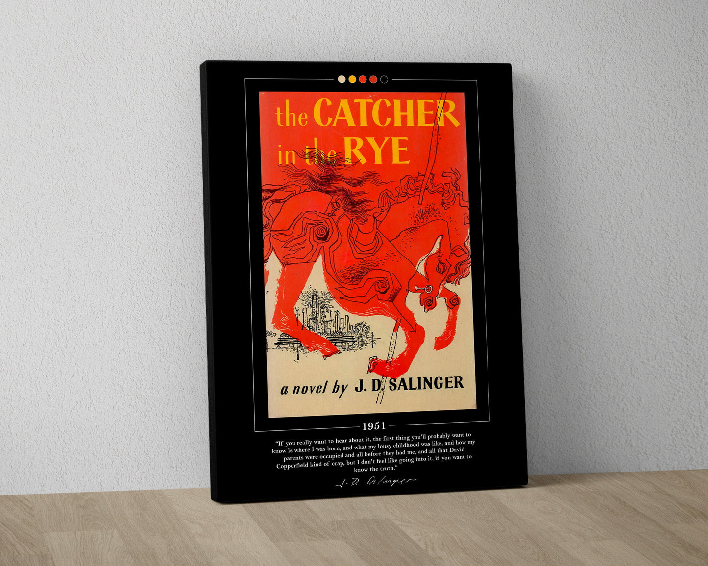 The Catcher in the Rye Book Cover Poster | J. D. Salinger, The Catcher in the Rye Poster, Book Posters, Canvas Print, Book Lover Gift