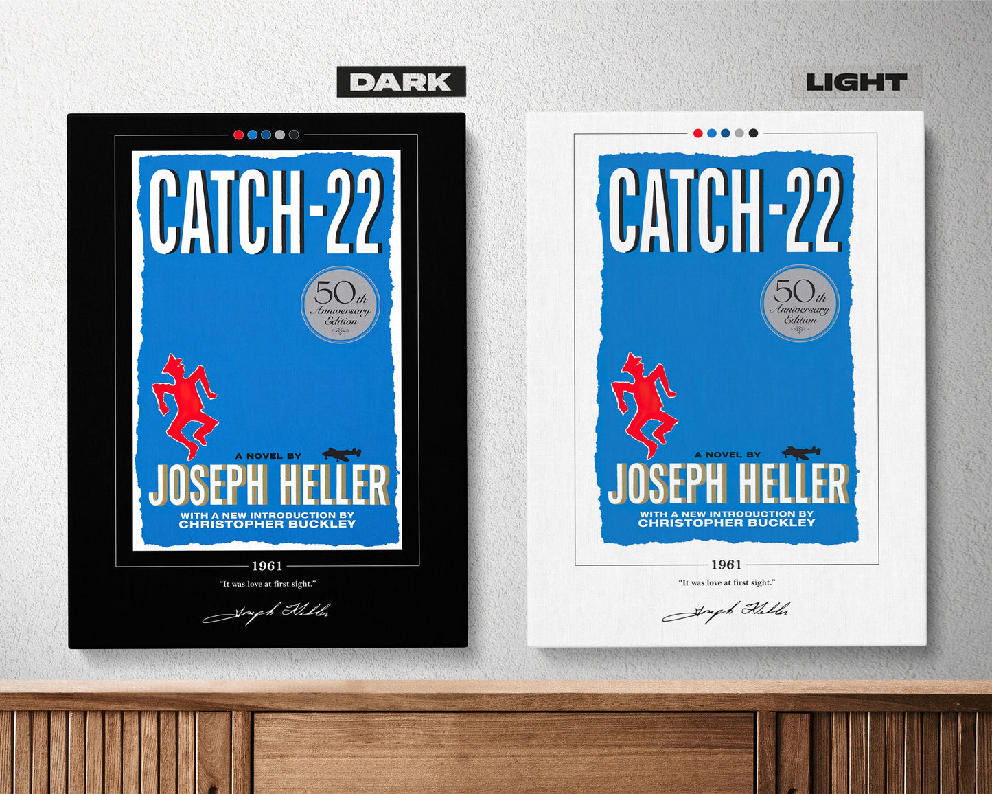 Catch 22 Book Cover Poster | Joseph Heller, Catch 22 Poster, Catch 22 Print, Book Posters, Book Art, Canvas Wall Art, Book Lover Gift