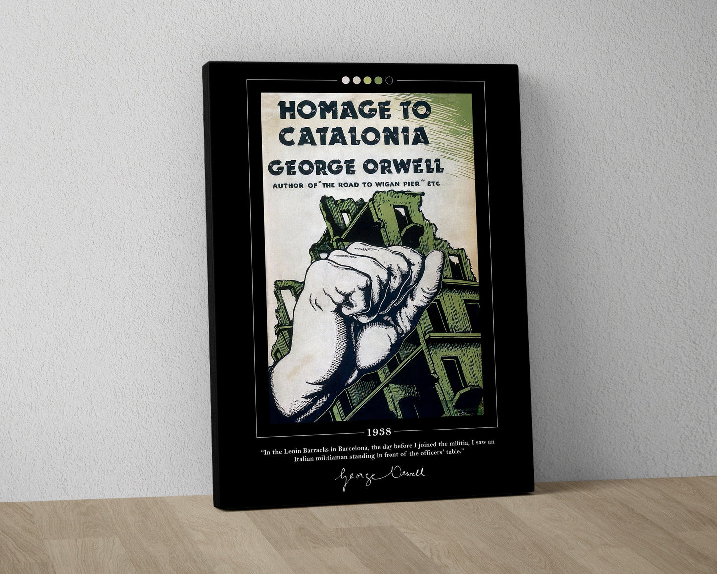 Homage to Catalonia Book Cover Poster | George Orwell, Homage to Catalonia Poster, Book Posters, Book Art, Canvas Wall Art, Book Lover Gift