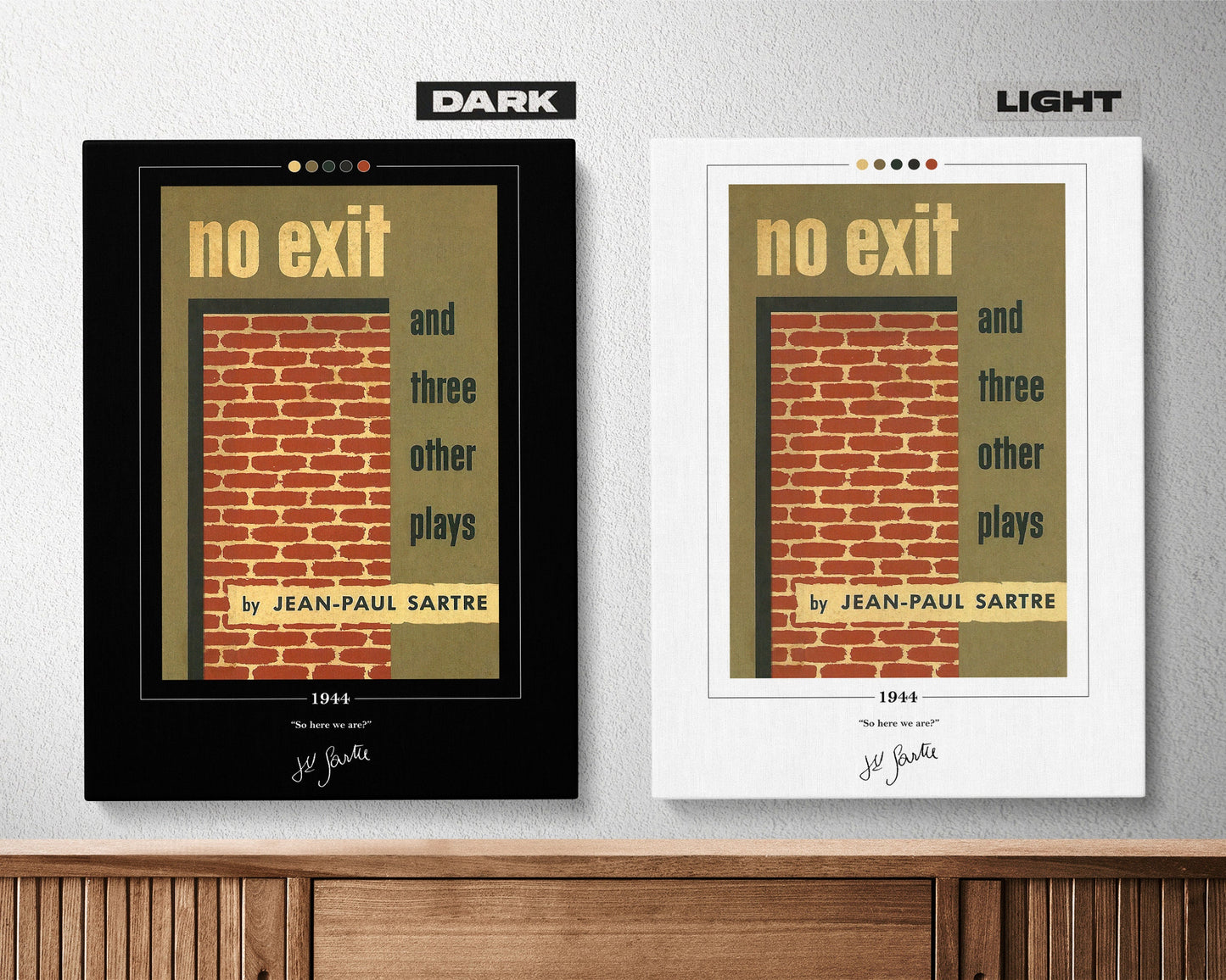 No Exit Book Cover Poster | Jean Paul Sartre, No Exit Poster, No Exit Print, Book Posters, Book Art, Canvas Wall Art, Book Lover Gift