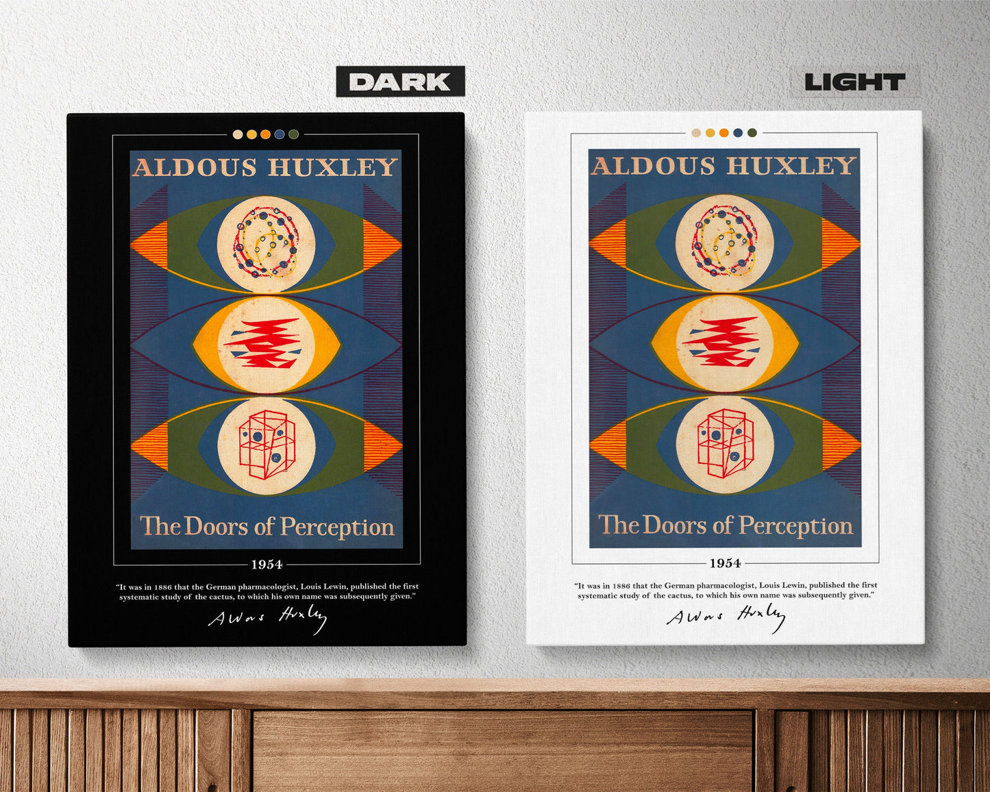 The Doors of Perception Book Cover Poster | Aldous Huxley, The Doors of Perception Poster, Book Posters, Canvas Wall Art, Book Lover Gift