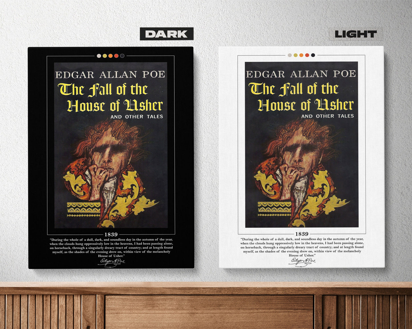 The Fall of the House of Usher Book Cover Poster | Edgar Allan Poe, The Fall of the House of Usher Poster, Book Posters, Canvas Wall Art