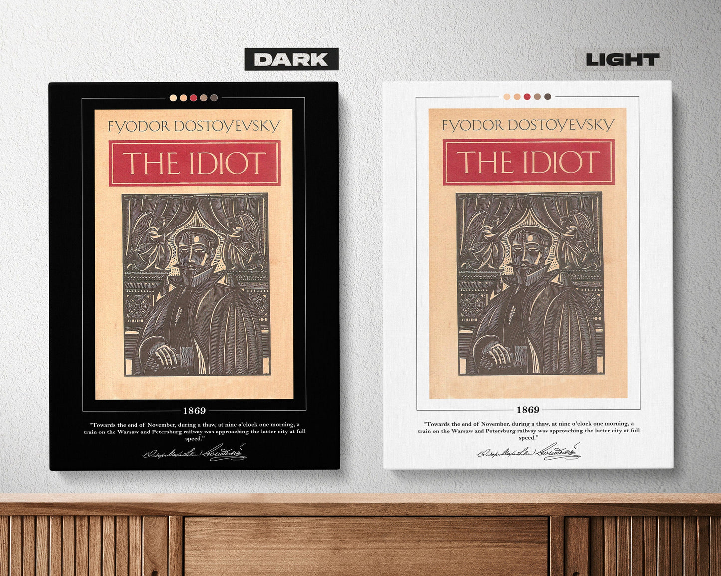 The Idiot Book Cover Poster | Fyodor Dostoevsky, The Idiot Poster, The Idiot Print, Book Posters, Canvas Print, Book Art, Book Lover Gift
