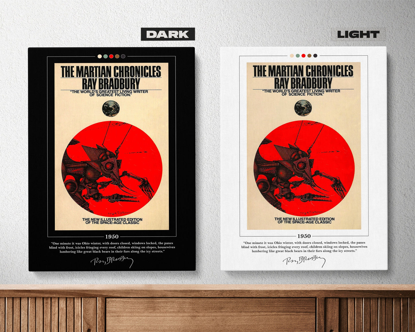The Martian Chronicles Book Cover Poster | Ray Bradbury, The Martian Chronicles Poster, Book Posters, Canvas Wall Art, Book Lover Gift