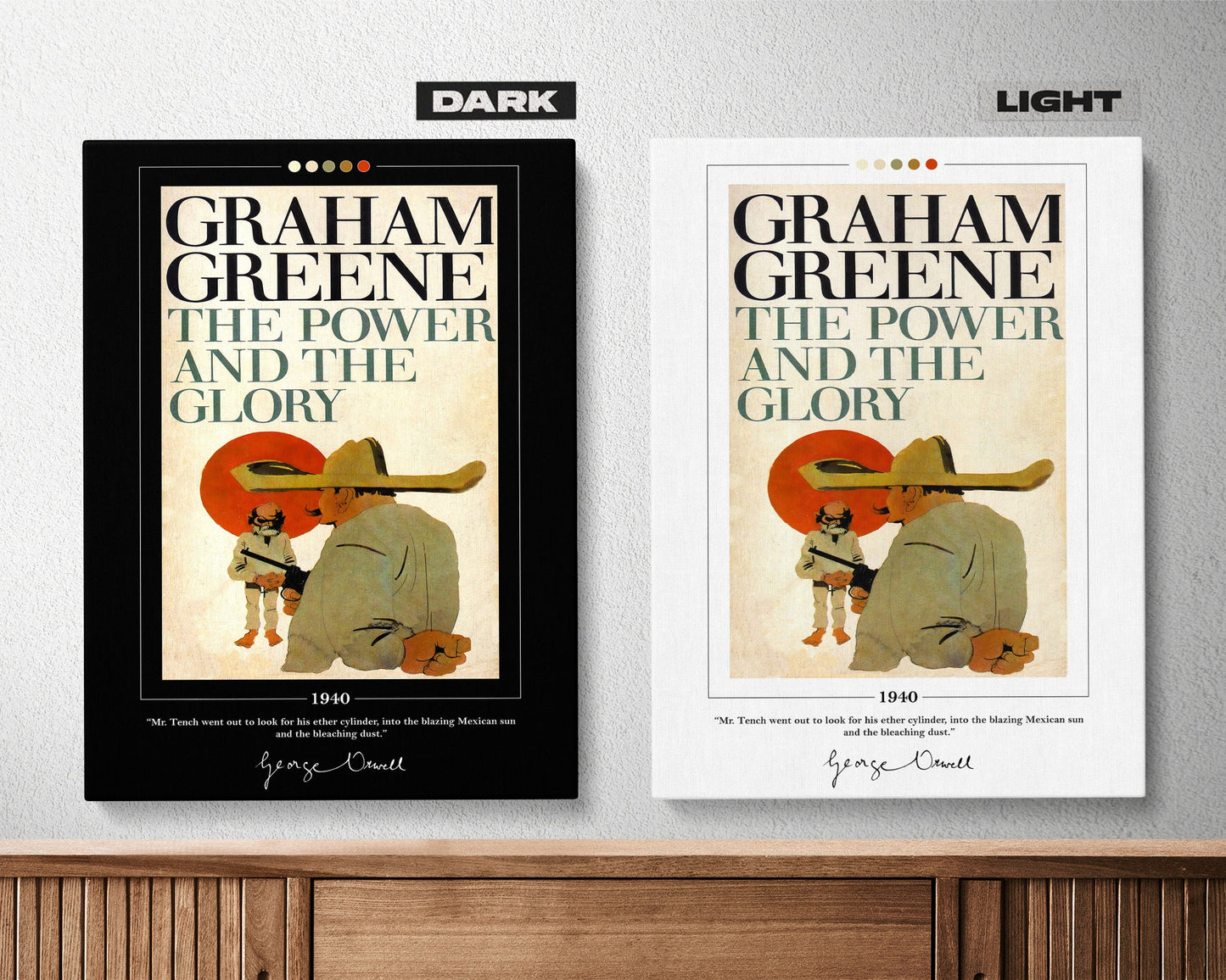 The Power and the Glory Book Cover Poster | Graham Greene, The Power and the Glory Poster, Book Posters, Canvas Wall Art, Book Lover Gift
