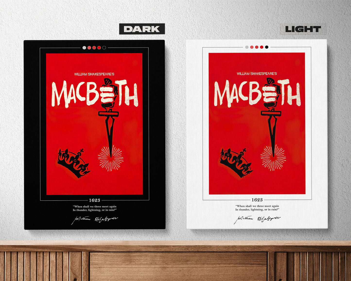 Macbeth Book Cover Poster | William Shakespeare, Macbeth Poster, Macbeth Print, Book Posters, Canvas Wall Art, Book Art, Book Lover Gift