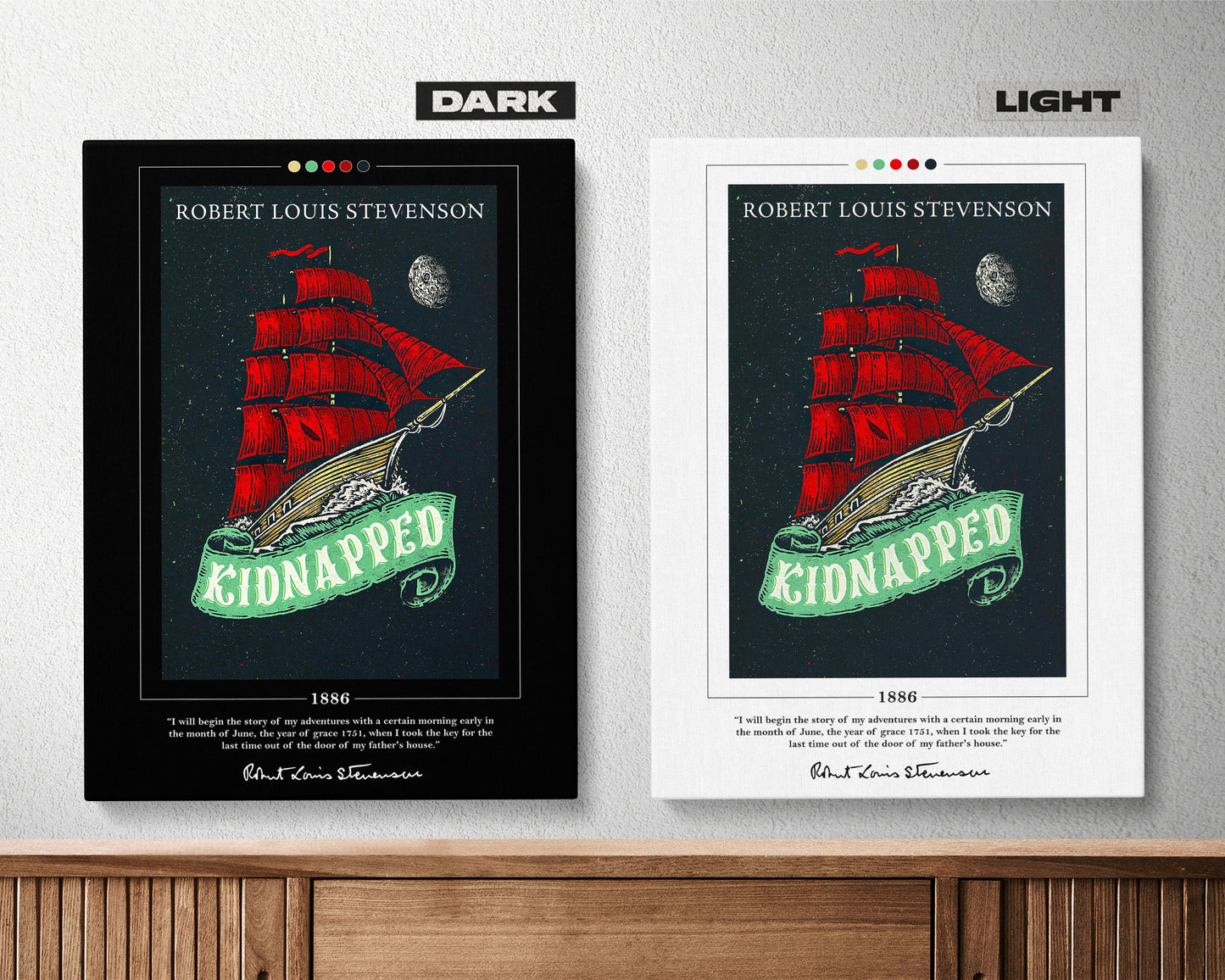 Kidnapped Book Cover Poster | Robert Louis Stevenson, Kidnapped Poster, Kidnapped Print, Book Posters, Canvas Wall Art, Book Lover Gift